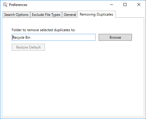 Duplicate Sweeper preferences