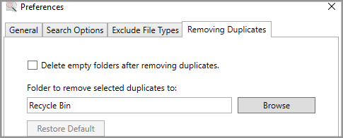 Duplicate removal location