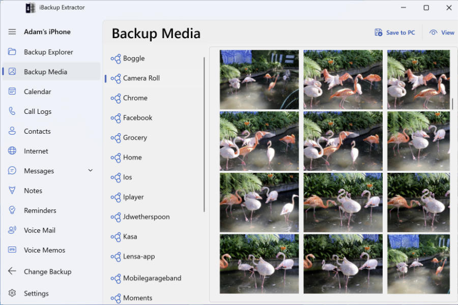 Extract photos from iPhone backup
