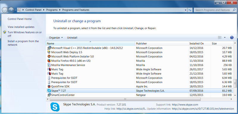 Uninstall programs from your computer