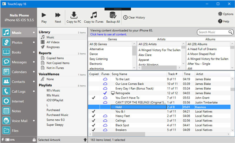 TouchCopy Screenshot