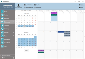 backup iPhone calendars