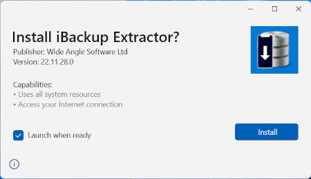 iBackup Extractor installer