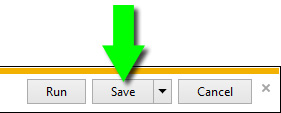 Select Save in the browser download window