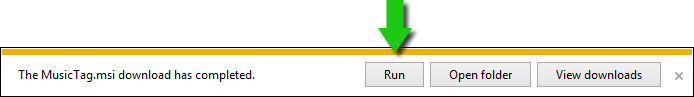 Launch the Music Tag installer from your browser