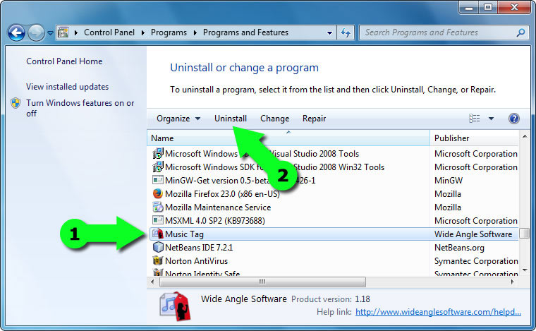 Uninstall Music Tag