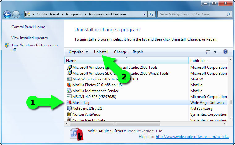Uninstall Music Tag