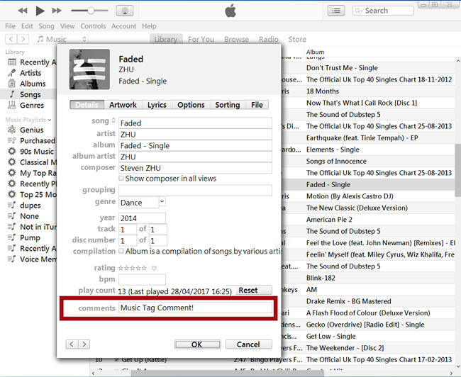 Update iTunes files with new tag information