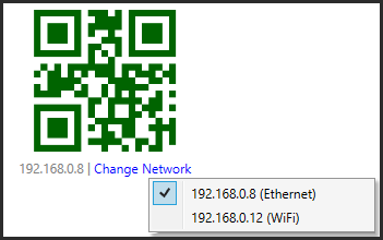 Contact Transfer WiFi connection IP address selection