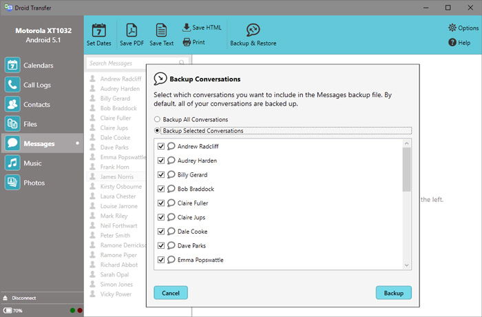 Restore Messages to Android
