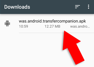 Opening the APK from the downloads folder