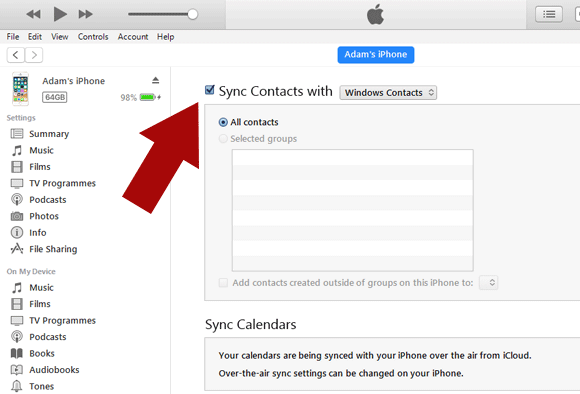 Sync Android contacts with iPhone