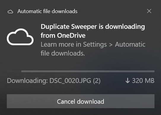 Downloading OneDrive files