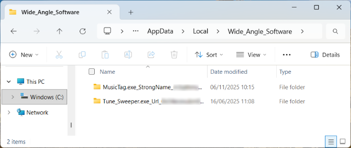 Deleting program settings files in Windows File Explorer