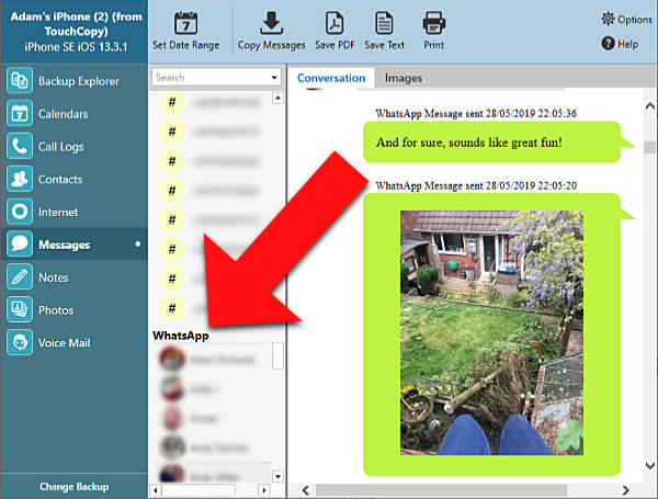 How to retrieve WhatsApp messages from iPhone backup