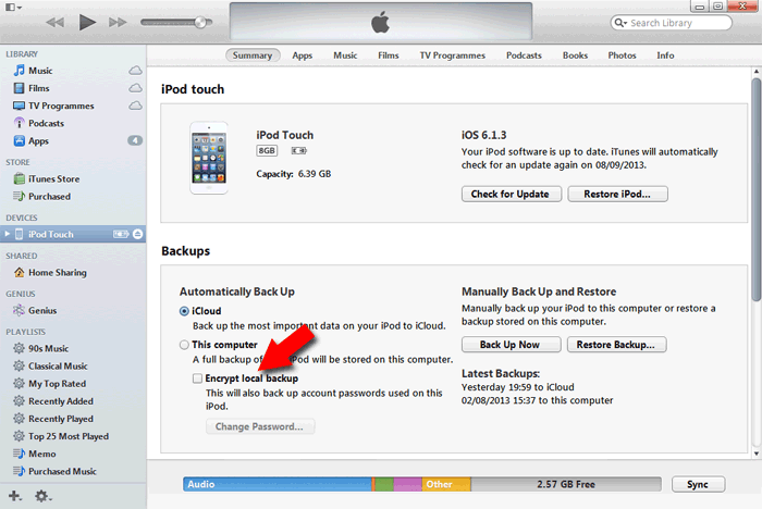 How to remove encryption from an iTunes iOS Backup.