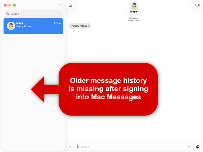 Mac messages app failing to show complete messaging history from Mac and iPhone