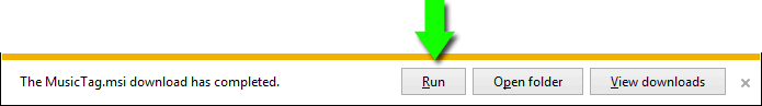 Launch the Music Tag installer from your browser