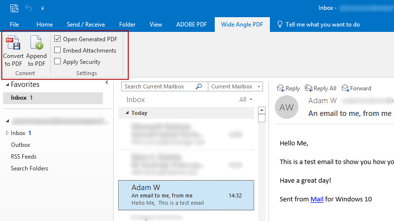 Convert email to PDF