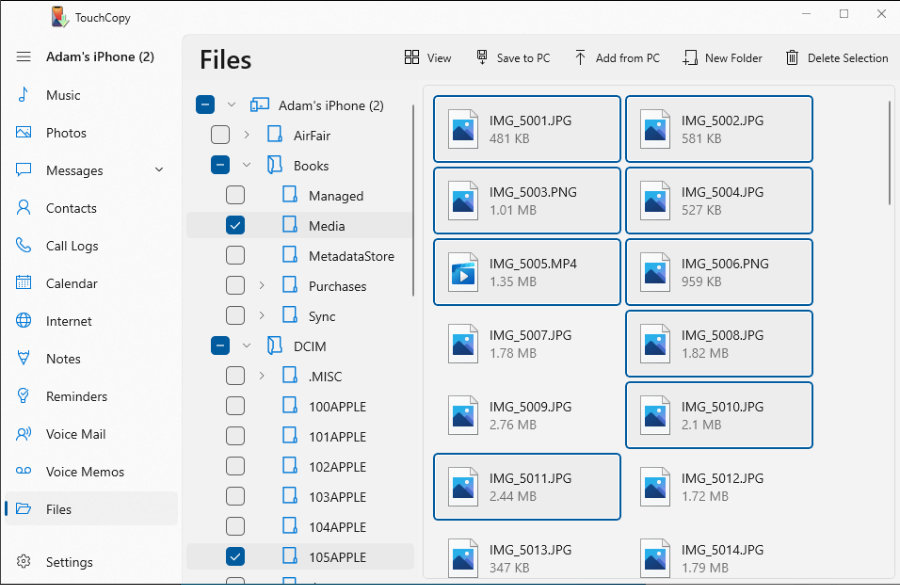 Viewing and accessing iPhone files on computer.