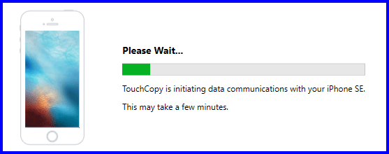 TouchCopy initiating data communications