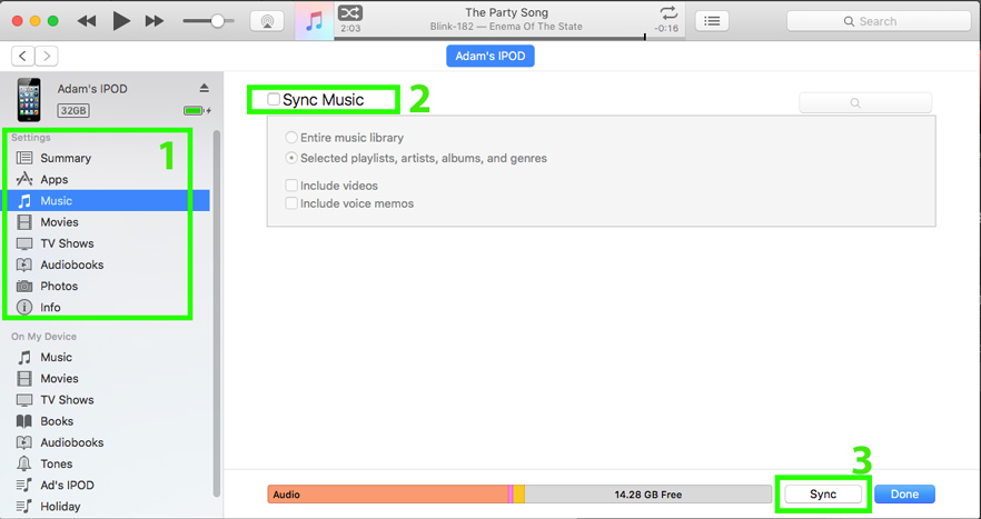 Copy music from iPod, iPhone or iPad to iTunes