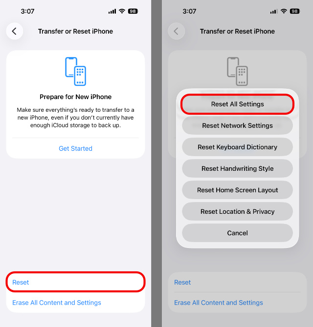 Resetting iPhone backup encryption password