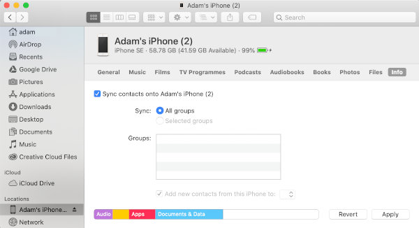 Sync iPhone contacts with iCloud