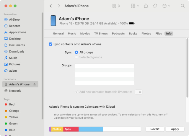 Sync iPhone contacts with iCloud