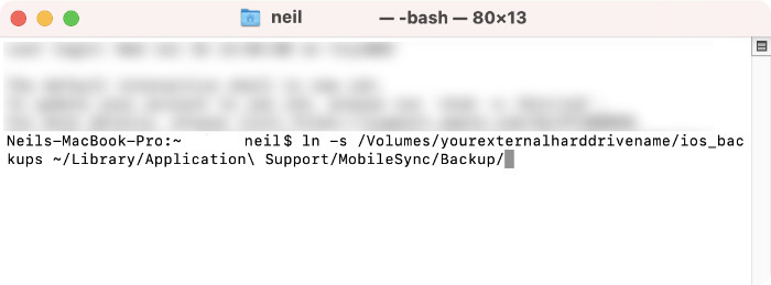 Change iOS backup location with Terminal on Mac