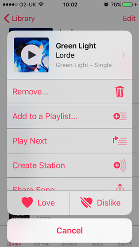 Delete an album of music from your iPhone