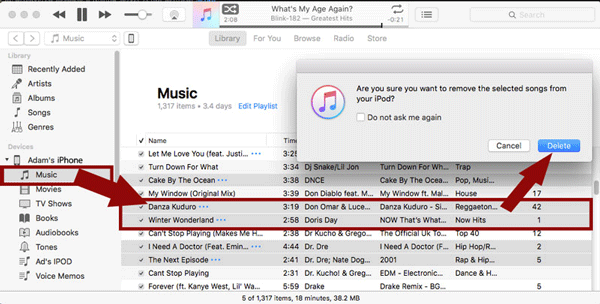 How to delete songs from iPod or iPhone using iTunes.