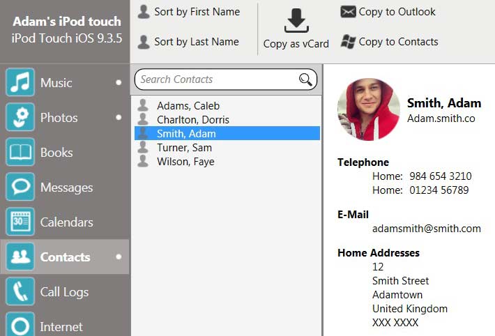 download contacts from iphone to pc