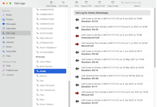 How to Copy Call History from iPhone to Mac