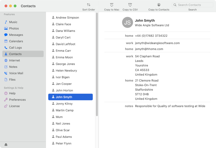 sync contacts from your iPhone to Mac