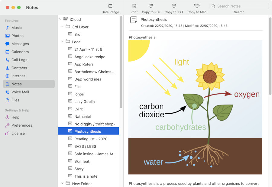 Transfer iPhone notes to Mac