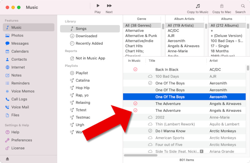 Music copy history TouchCopy Mac