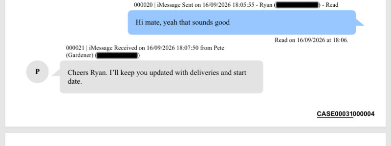 Screenshot of Bates numbering prefix example
