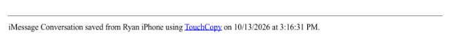 Screenshot example of the standard forensic footer
