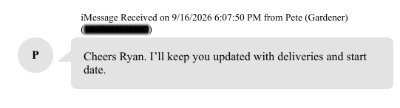Screenshot example of messages without numerical message identifiers