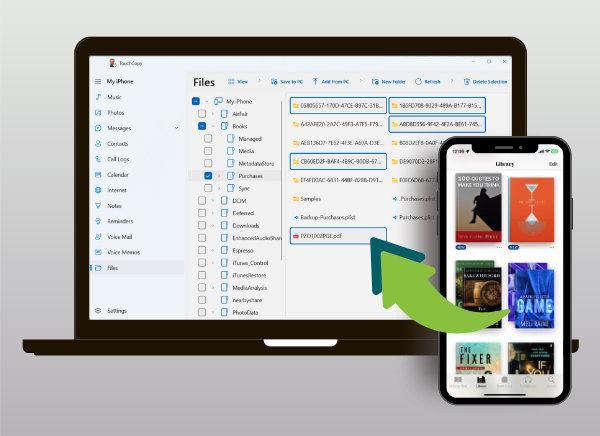 Transferring books from iPhone to computer with TouchCopy