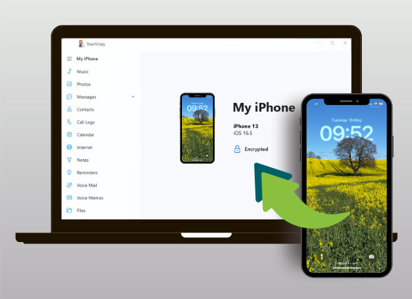 Copying content from iPhone to computer with TouchCopy
