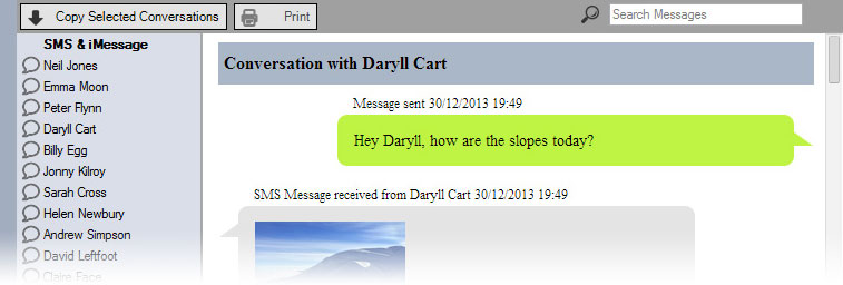 Transfer messages from iPhone to computer