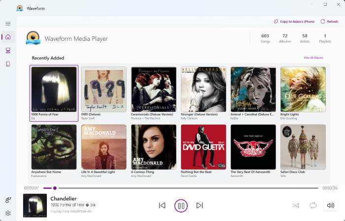 Waveform Music Player software